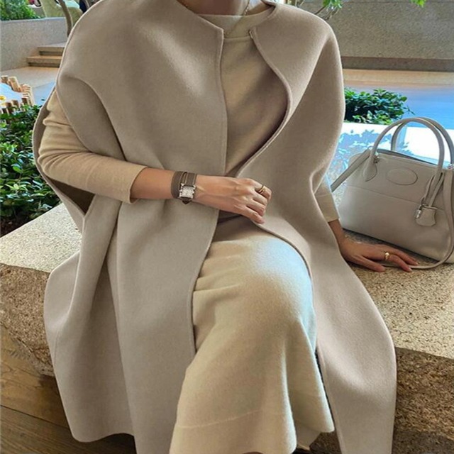 ポンチョ風 ロング ジレ コート 341177