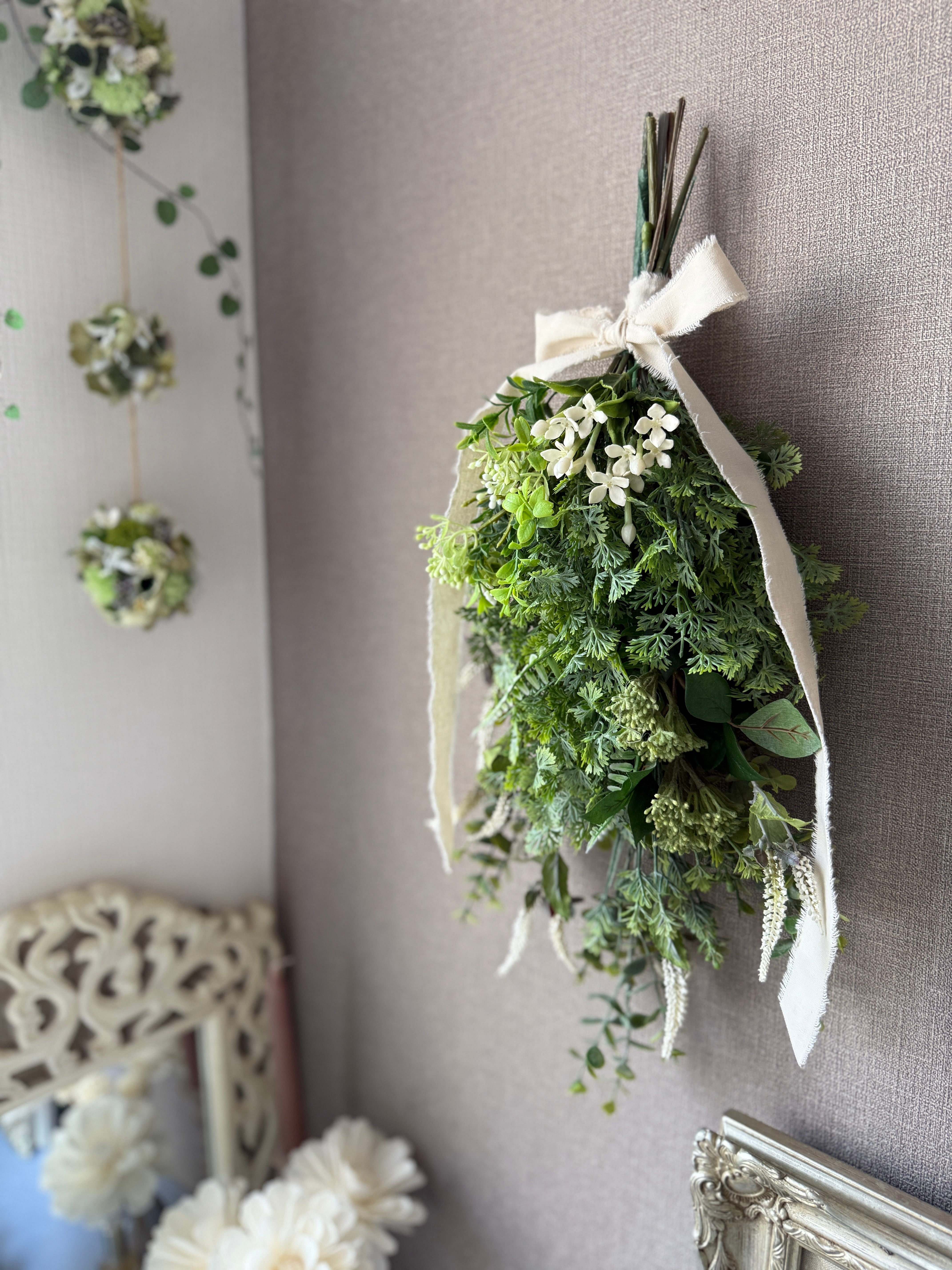 リース エクリュ 大きめ 新築祝い 38cm 造花 インテリア おしゃれ 開店