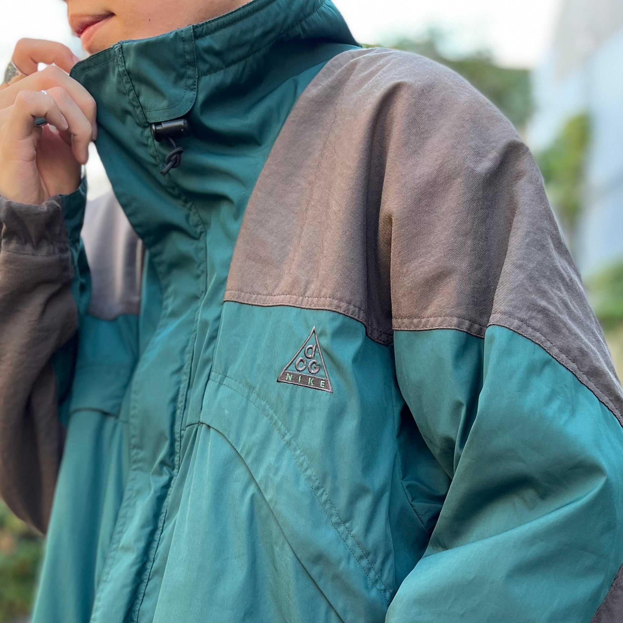 90s NIKE ACG フリース ボア プルオーバー カーキ L 90年代