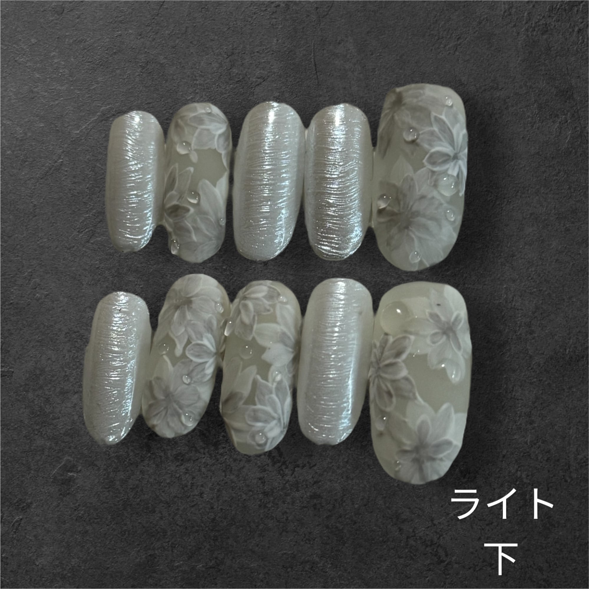 紫陽花のネイルチップ／上品／ブライダル／結婚式／お呼ばれ／デート