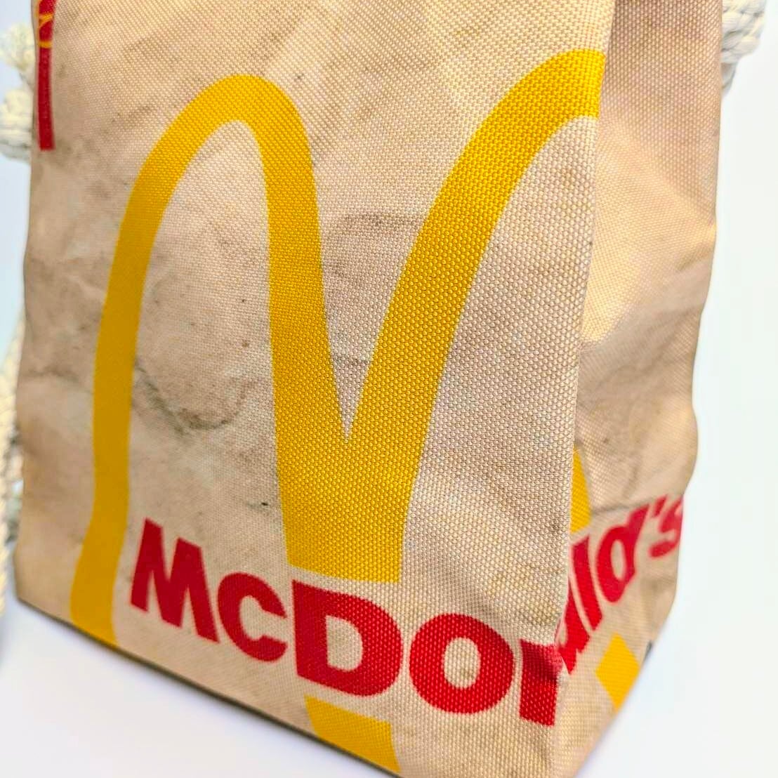 ♧ 再入荷！【 McDonald（マクドナルド）ロゴ 】ロープショルダーバッグ＊紙袋風 / Food Bag 〚アメリカン雑貨 アメトイ〛