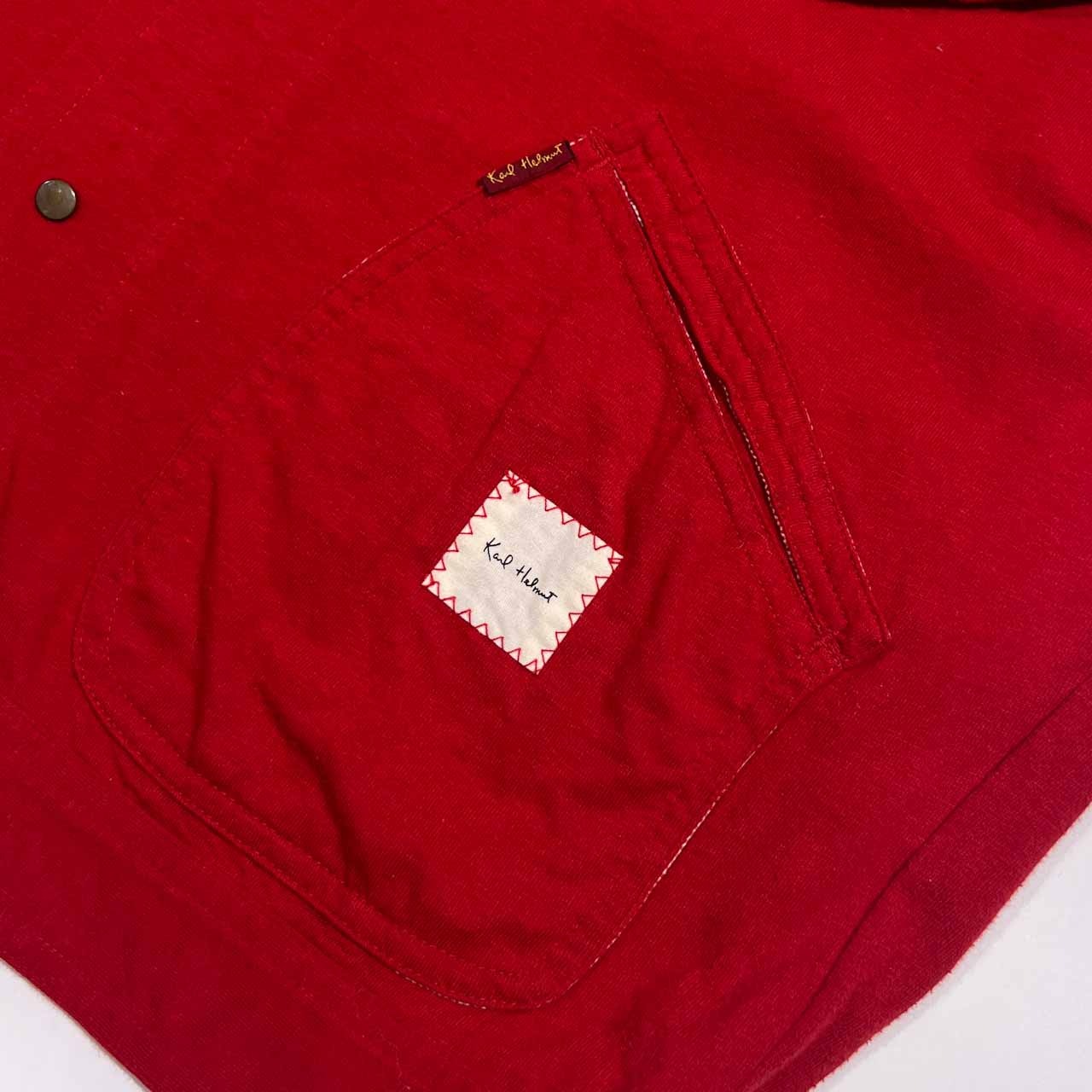 Karl Helmut カールヘルム パッチワーク風 半袖 シャツ ジャケット/レッド メンズ