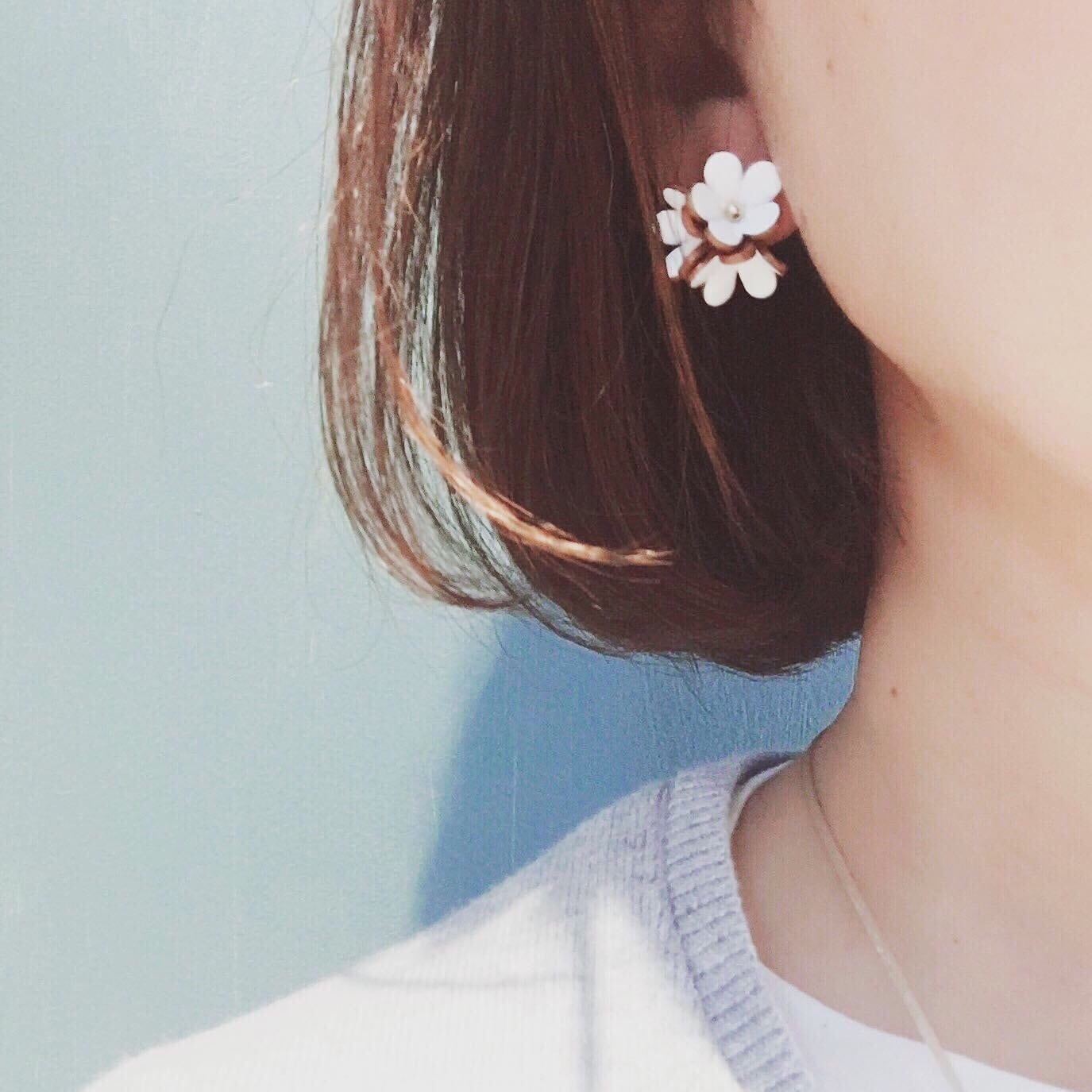 完成品】ジャスミン花のピアス/イヤリング（シルバー