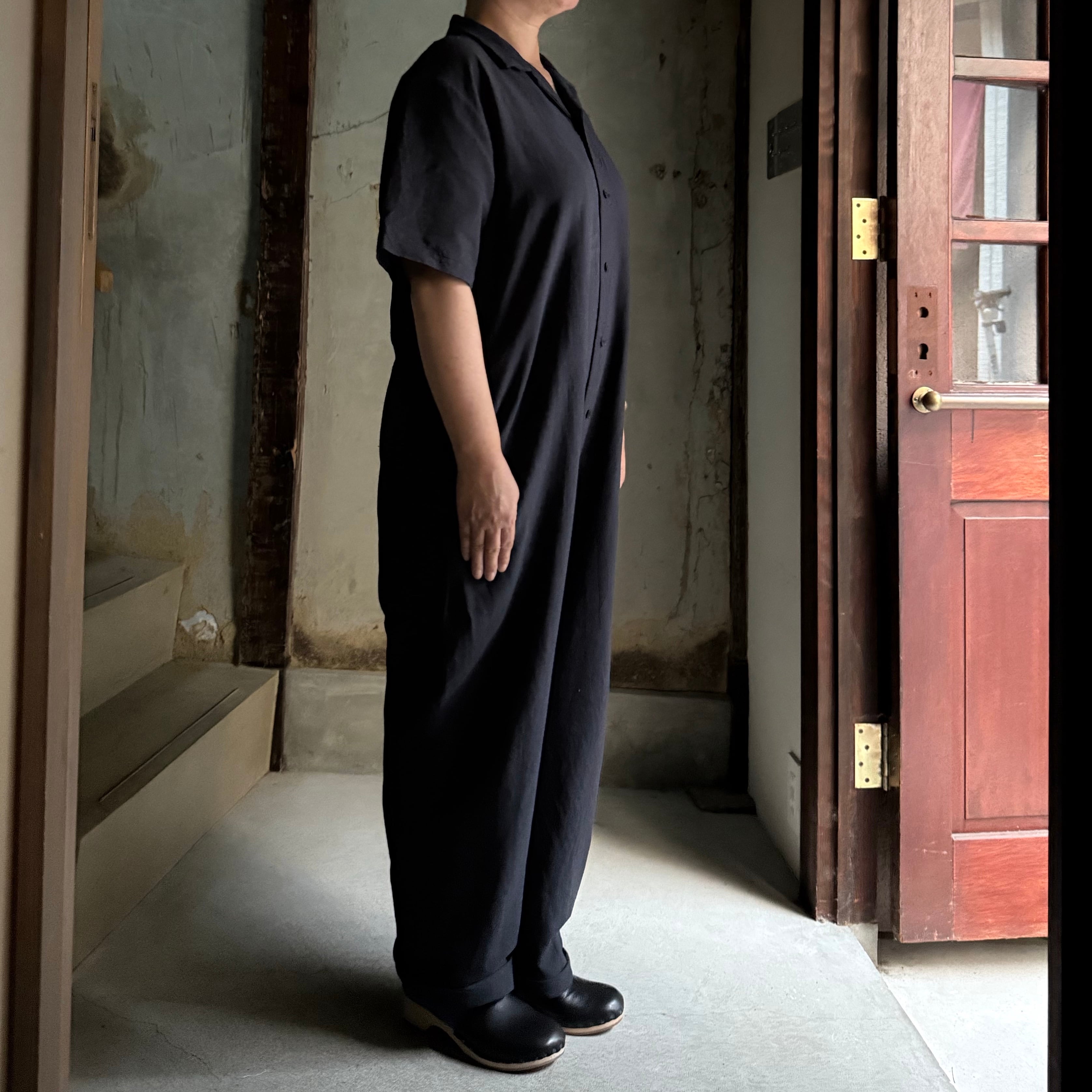 YAECA / ヤエカ OPEN COLLAR JAMPSUITS /解禁衿ジャンプスーツ #55732