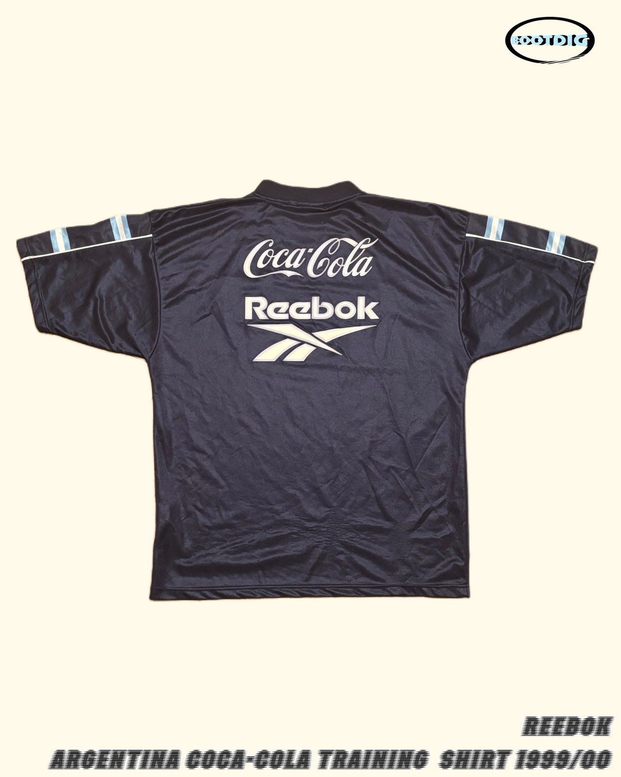 Hi3915 Reebok 【USED】ARGENTINA TRAINING SHIRT / 90s REEBOK | BOOTDIG CULTURE MART