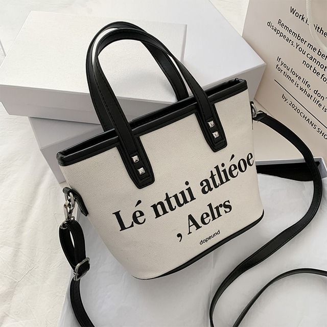 レディーススモールバッグ2020人気のニューウェーブインワイルドキャンバスショルダーメッセンジャーバッグ夏のファッションバケットバッグ Tiancai_Wing_Bag8362844