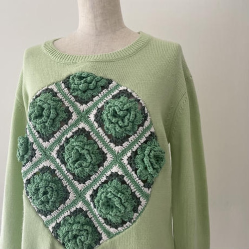 pillings /flower knit greeen