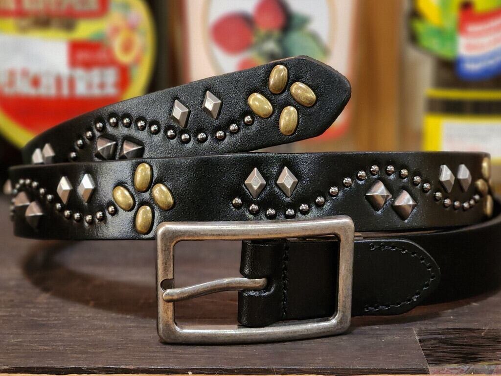 レザー スタッズベルト メンズ アメカジ / LEATHER STUDS BELT mens