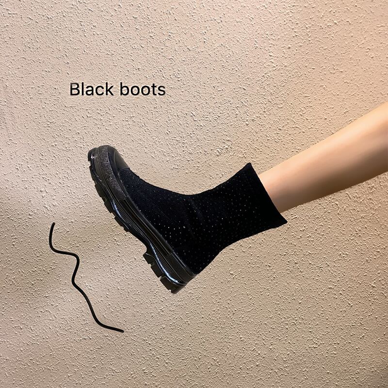 ブーツオータムレッドカジュアルブラックショート 靴 シューズ 秋物 フェイクシューズ1988702584