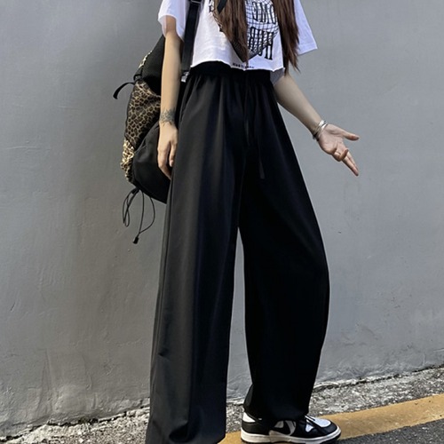 ワイドパンツ レディース ロング シンプル パンツ レディース ワイド ハイウエスト 体型カバー ワイドパンツ カジュアル かわいい ウエストゴム ワイドパンツ レディース ロング シンプル