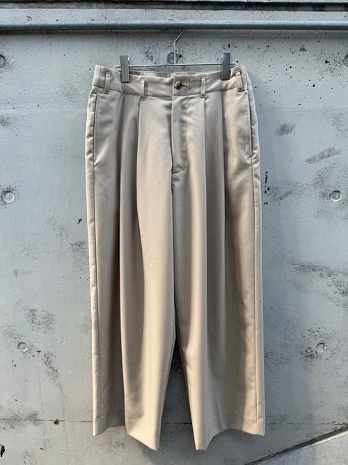 『my beautiful landlet』MACHINE WASHABLE WOOL TUCK WIDE PANTS / BEIGE