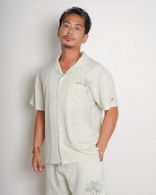 【SUNS】Suns EMBROIDERY SEERSUCKER OPEN COLLAR SHIRTS［RSS028］