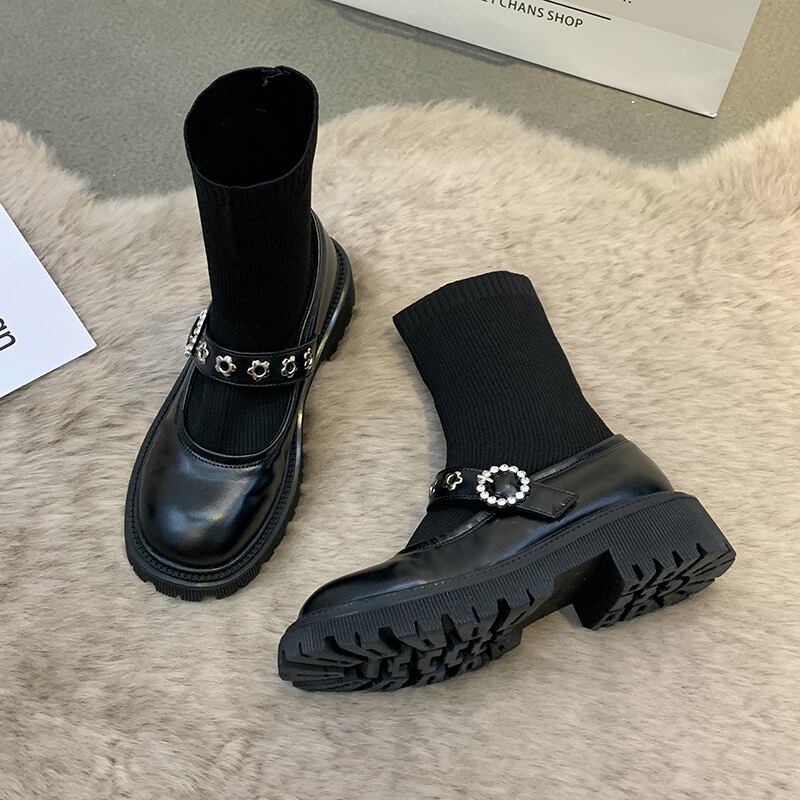 ソックス ブーツサマーラインストーンスタイルストレッチ 靴 シューズ エラスティック 伸縮 夏物 タイツ ストッキング フェイクシューズ54104054326