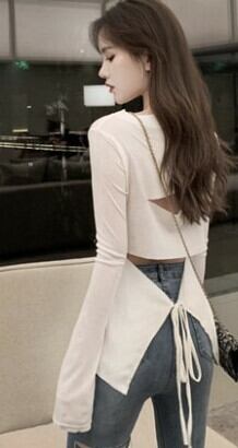 秋冬のお出かけに♥セクシーな背中リボントップス 楽天市場】【LINE友達登録1,000円クーポン】[在庫限り] バック