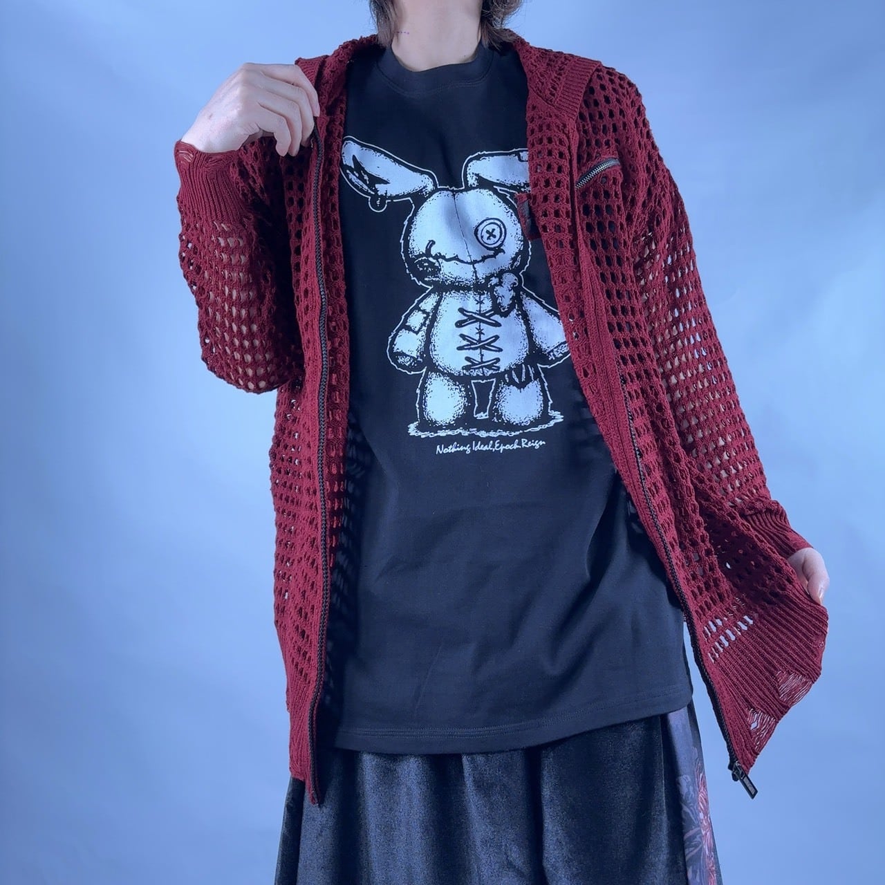 STITCHED NIER BLACK COTTON CUTSEW | NIER CLOTHING