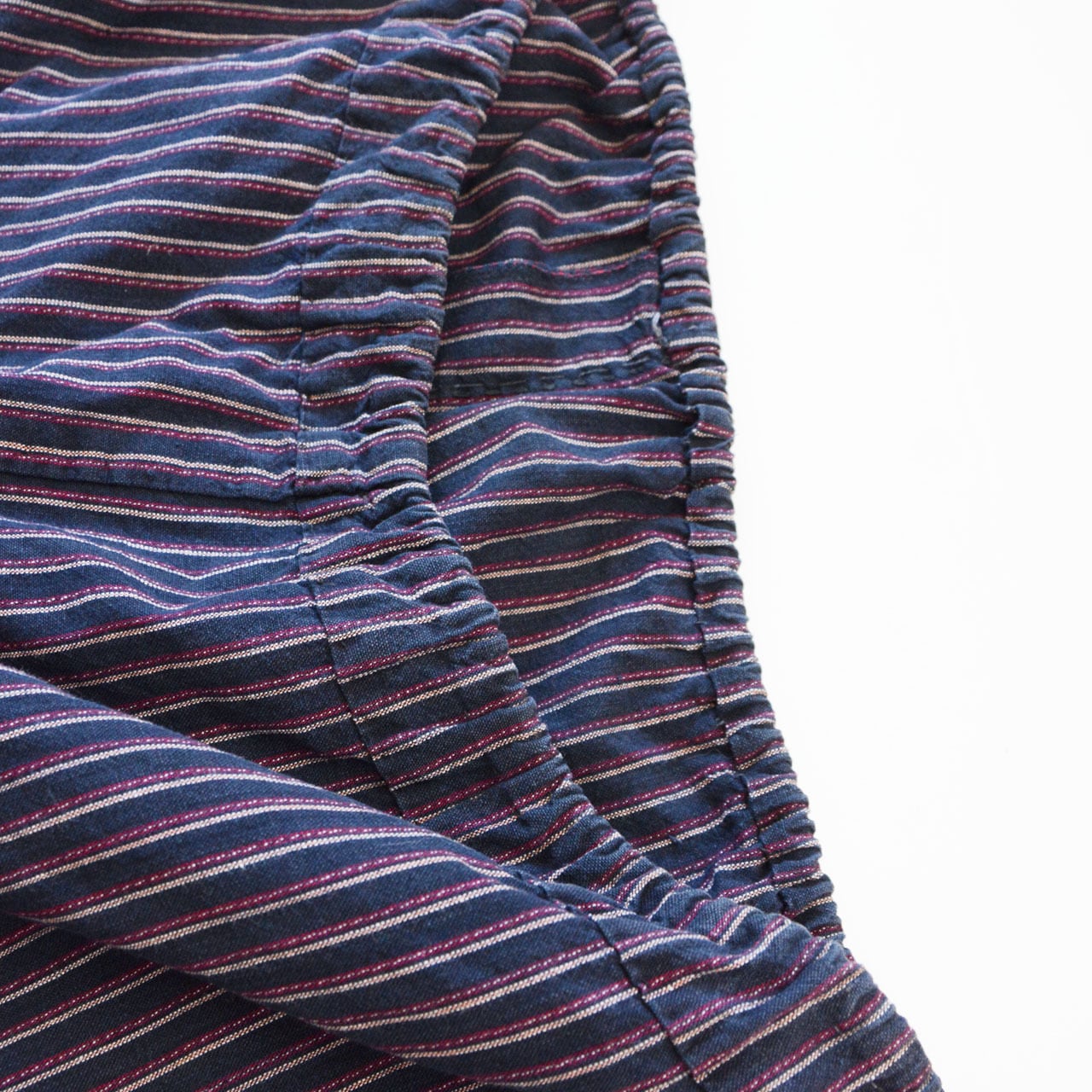 日本のヴィンテージ もんぺ — 縞模様 木綿・昭和中期｜ハンドメイド
