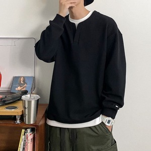 フェイクツーピース重ね着風ロングTシャツ　1125