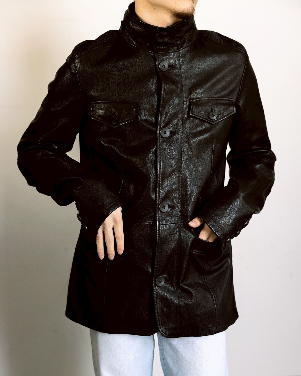 Old EMPORIO ARMANI Leather jacket/オールド エンポリオ アルマーニ 
