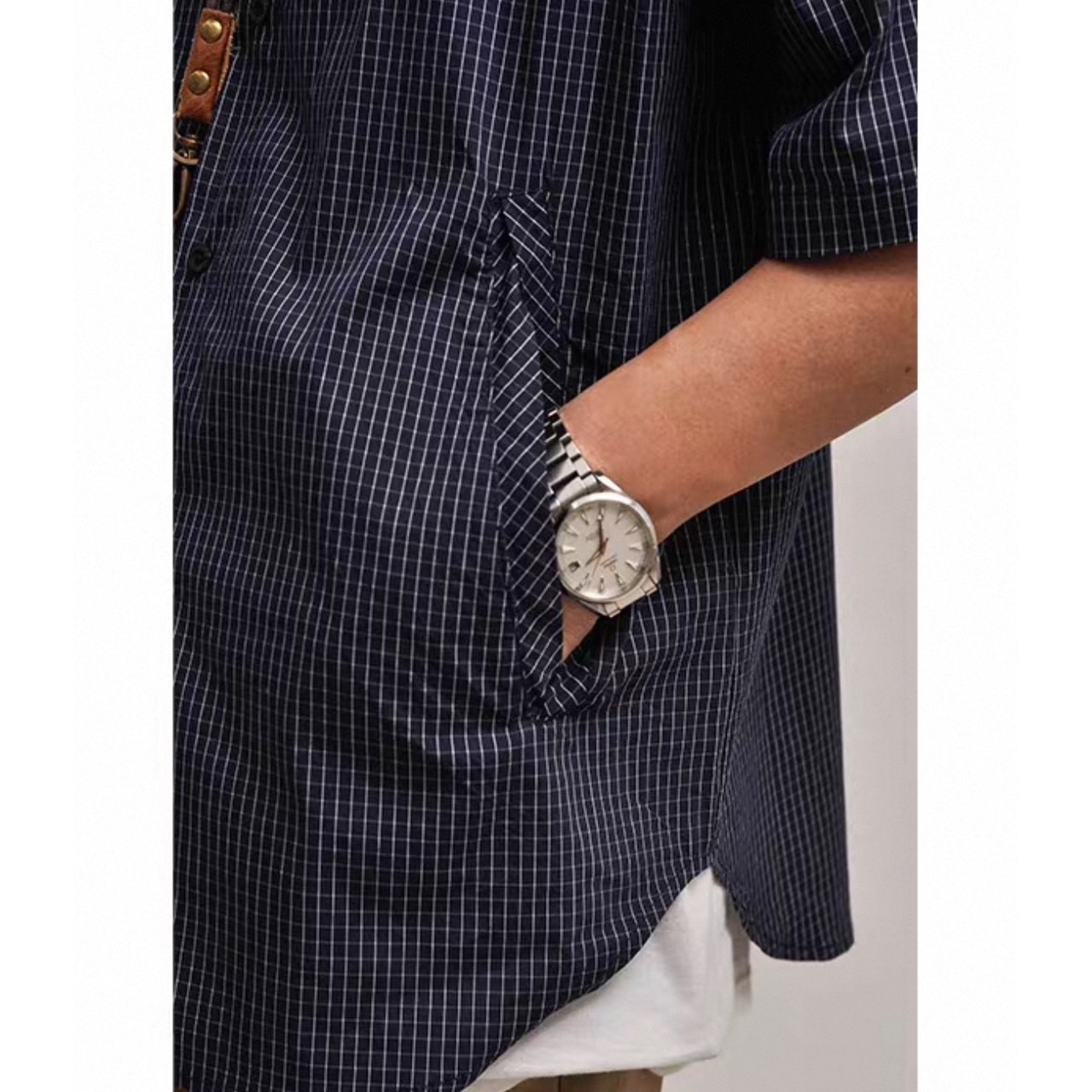 Gingham check short sleeve shirt 1448 - 9