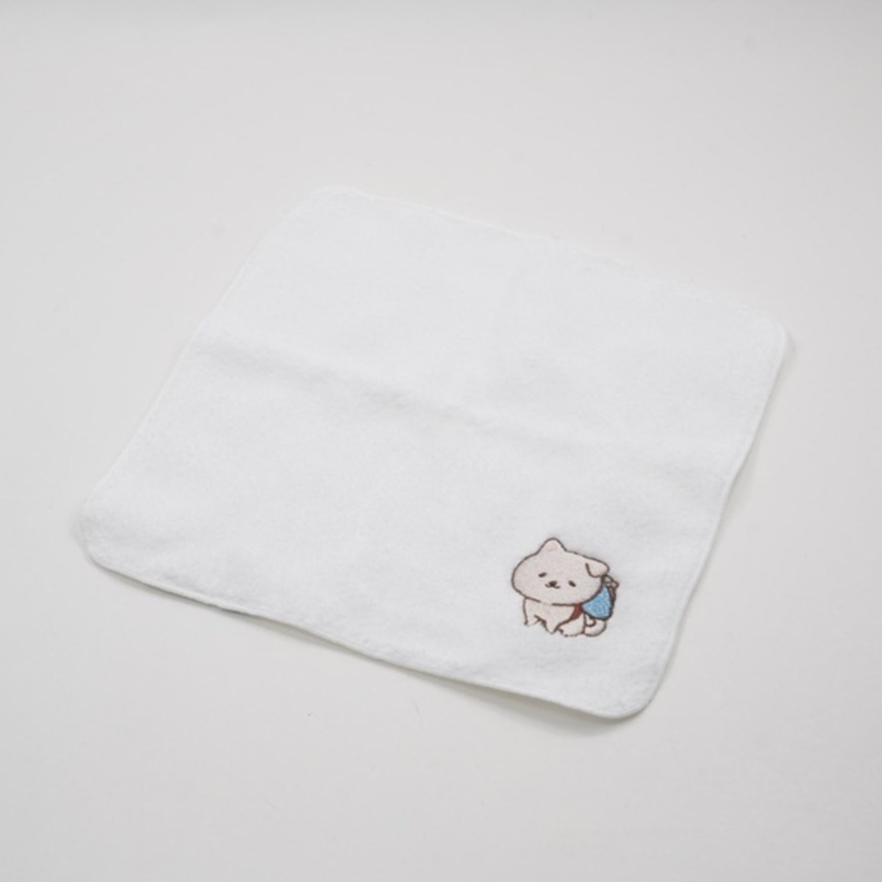 【ゆい吉オリジナル】刺繍ハンカチ　オフホワイト