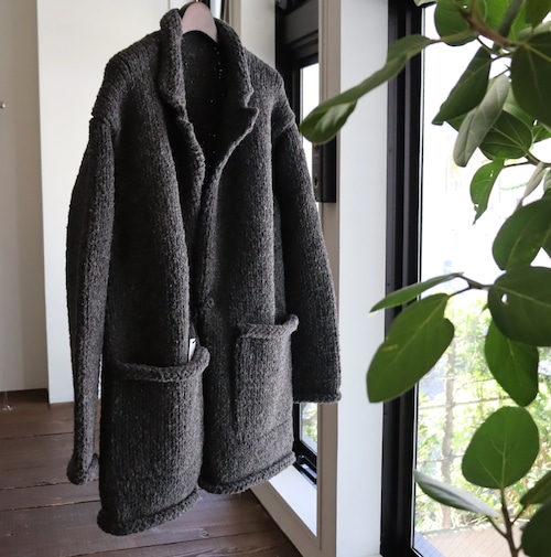 POSTELEGANT " Wool Alpaka Hand Knit Jacket ( Grey )"