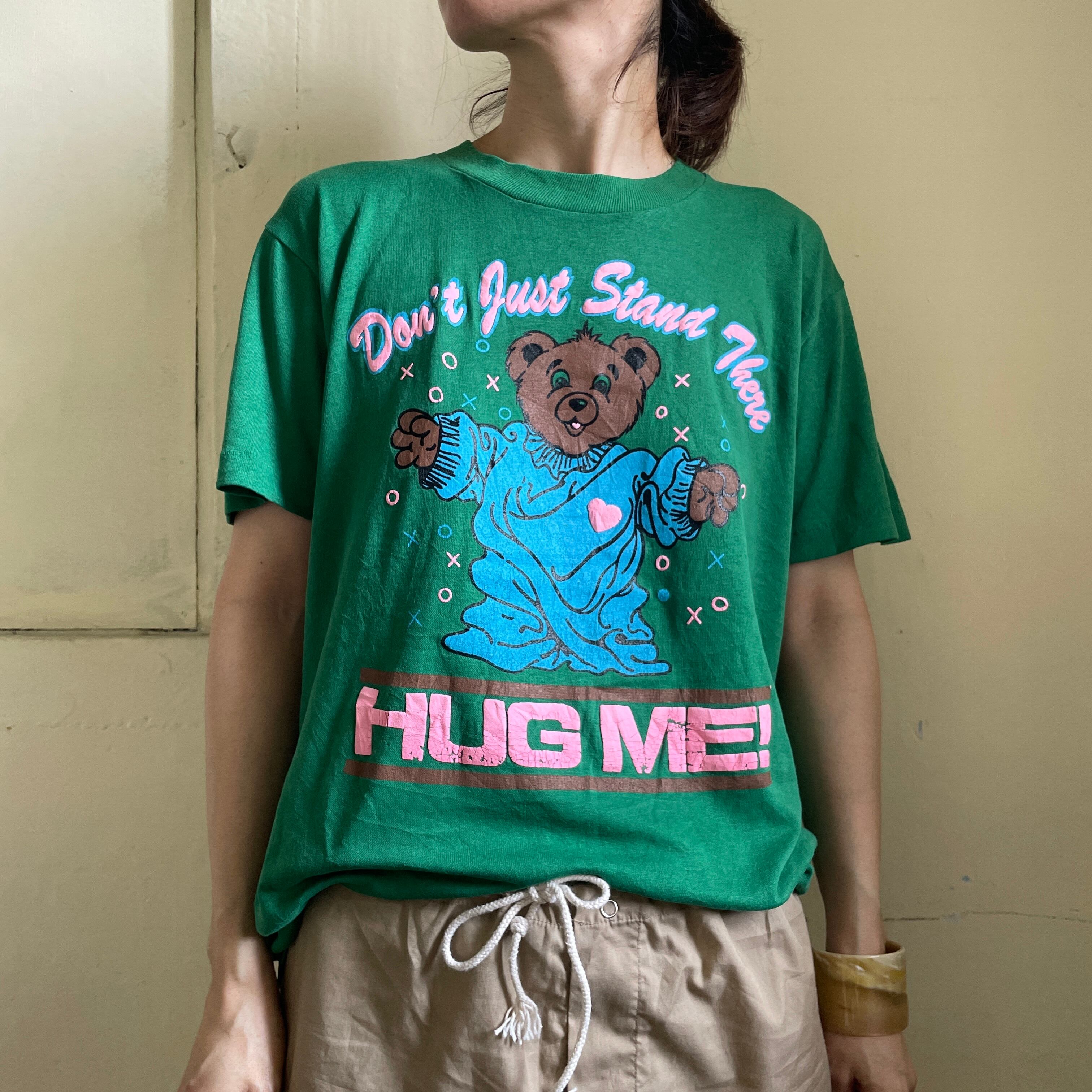 【1545】Tシャツ 80s HUG ME クマ ヴィンテージ Tシャツ | ビンテージ雑貨 家と外で powered by BASE