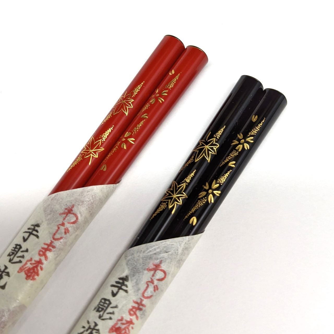 輪島漆箸 化粧箱二膳入 手彫両面沈金 春秋 | 創作漆器 金沢わこう