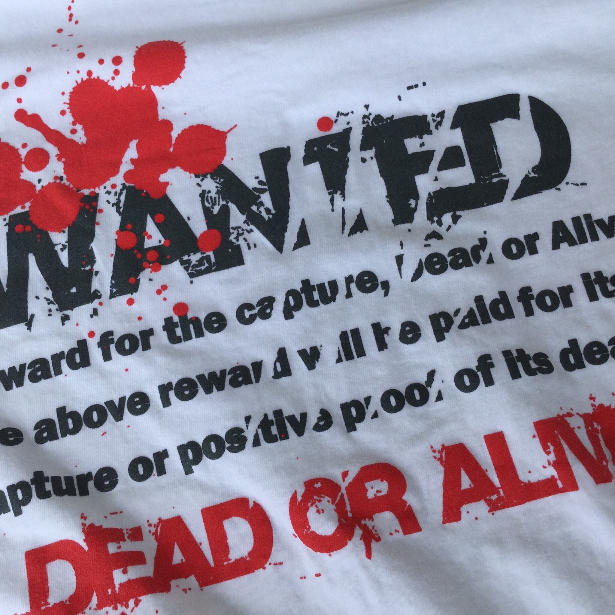 ヴィランTシャツ WANTED ホワイト