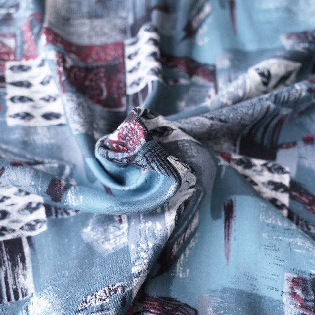 box art reef pattern loose rayon shirt