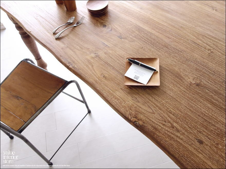 オールドチーク　ダイニングテーブル　無垢材 チーク無垢材 ヴィンテージテーブルAnqZ ダイニングテーブル 什器 一点