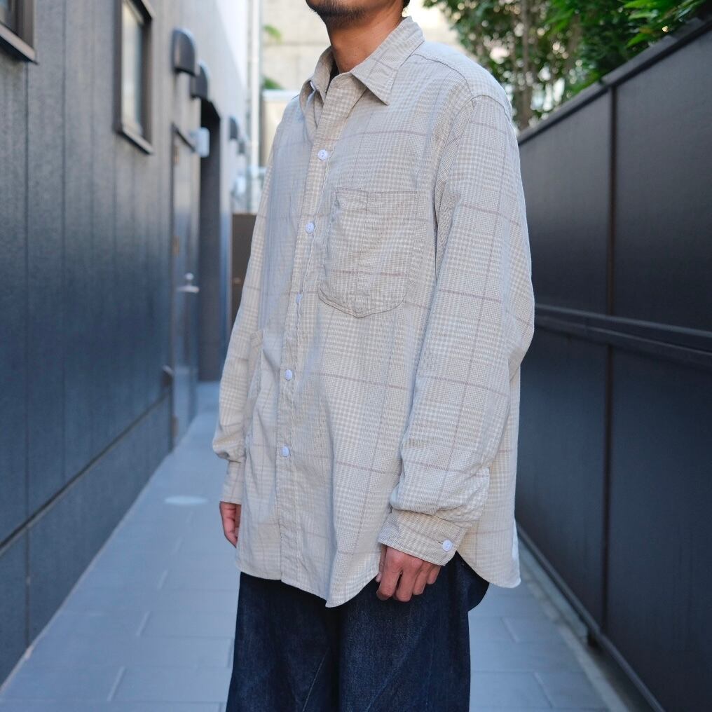 SASSAFRAS(ササフラス) / Diggin Shirt 21Wale Corduroy Check-Natural- (SF-242169)