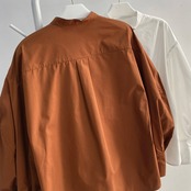 バンドカラー  ドロップショルダー ブラウス 　全2色　 00061