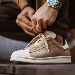 Beige Lace-Up Low Sneakers / ベージュ レースアップ ロー スニーカー
