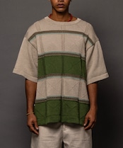 【数量限定販売 】黄緑染めニットTシャツ 草原の香り