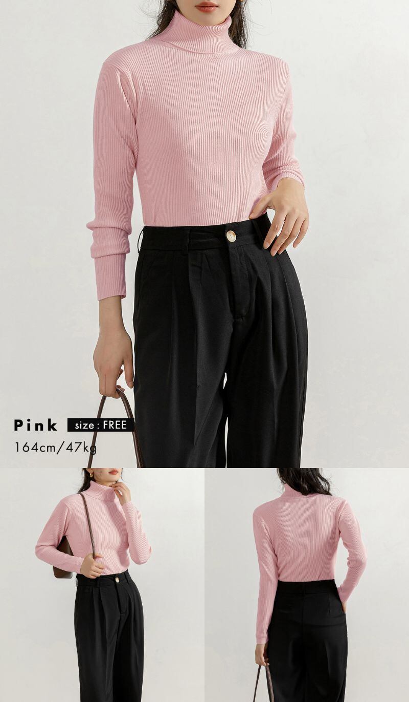 メール便】リブタートルネックセーター／tops2043 | DAY CLOSET