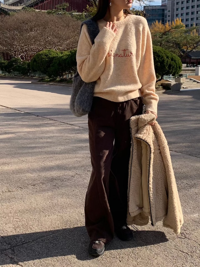 (予約) signature / Howa fleece jumper 2color