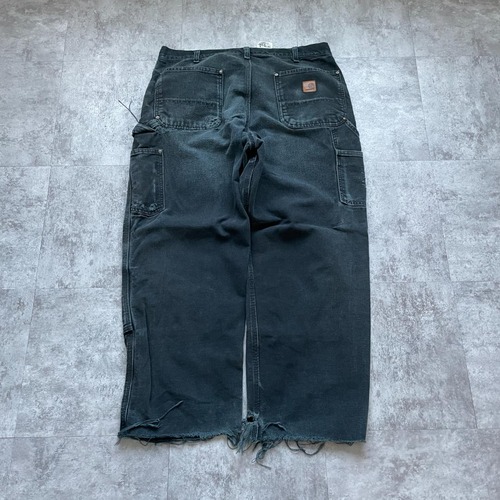 USA生地製 ブラック ダブルニー Carhartt B136 36×30 詳細写真3