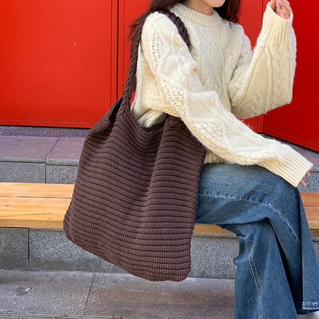 knit big simple tote-bag　2litr06171