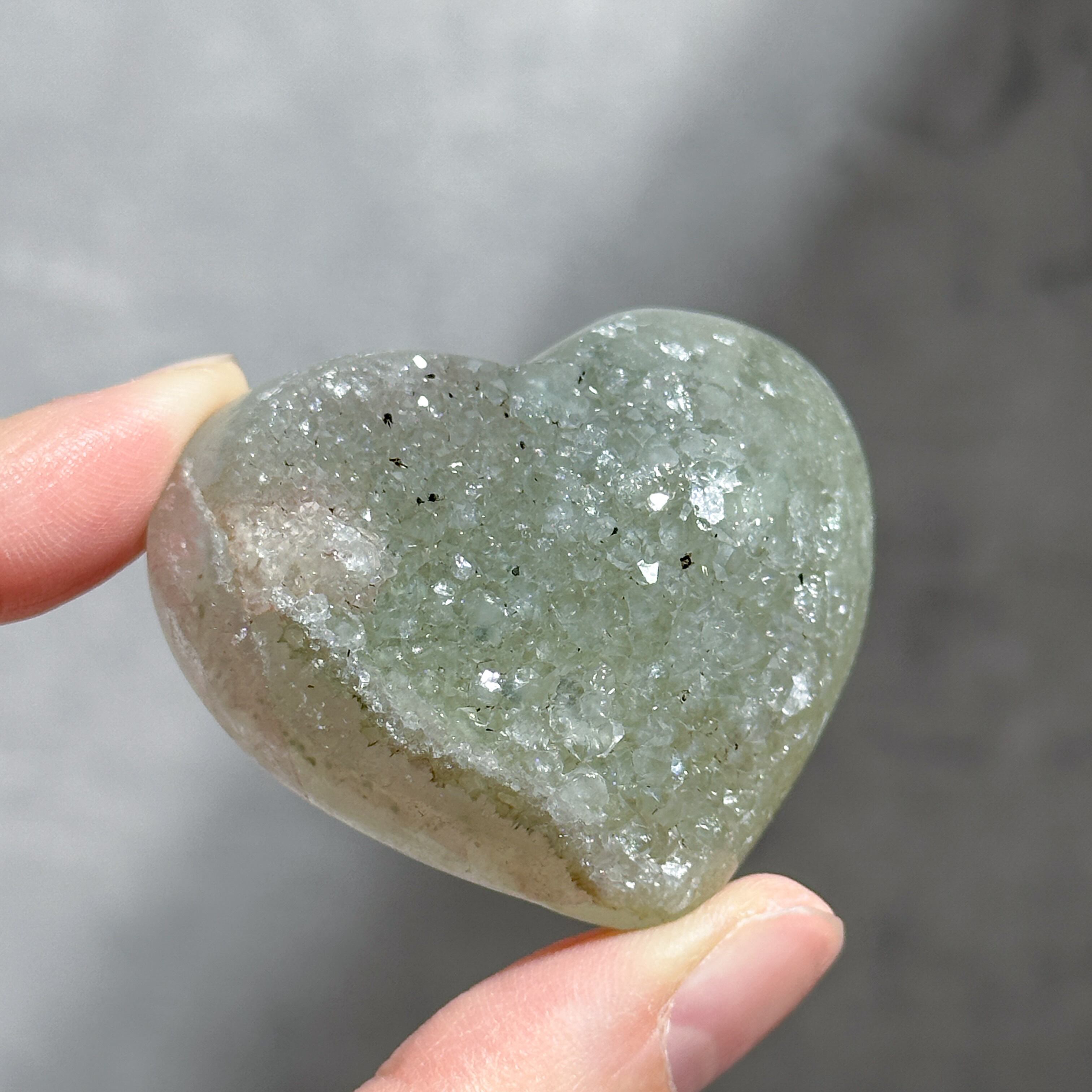 アゲート×クォーツ ハート 31◇ Agate × Druzy ◇天然石・鉱物・パワーストーン