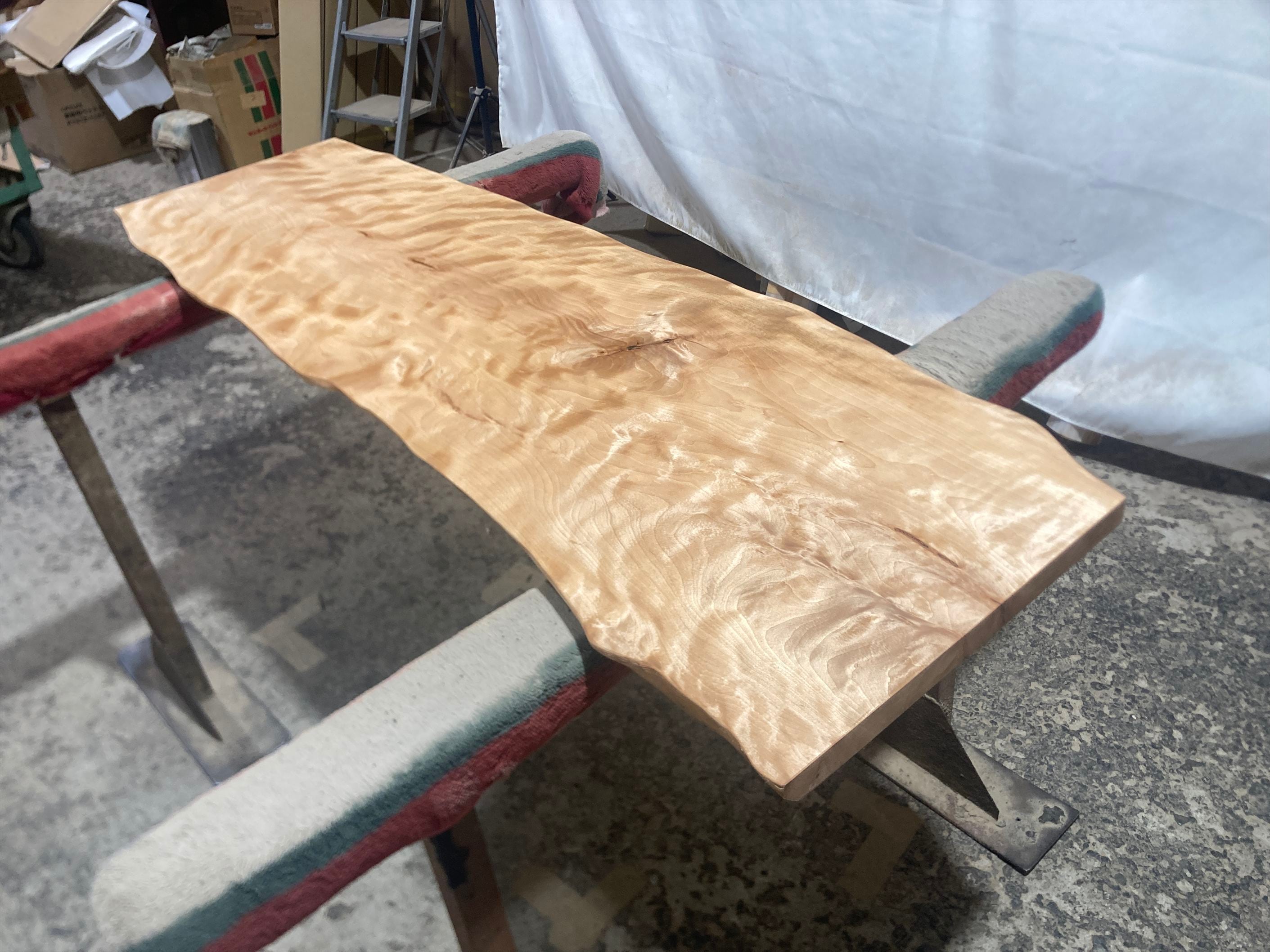 トチ9221 トチの木 一枚板無垢 乾燥材 1450x320-390x30mm カウンター