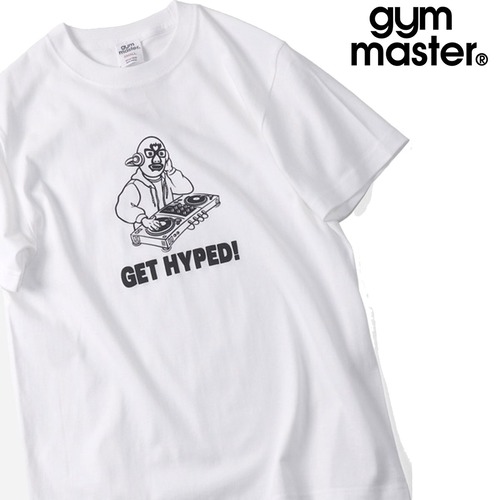 gym master ジムマスター 5.6oz GET HYPED TEE メンズ 半袖Tシャツ 発泡プリント コットン100% ホワイト