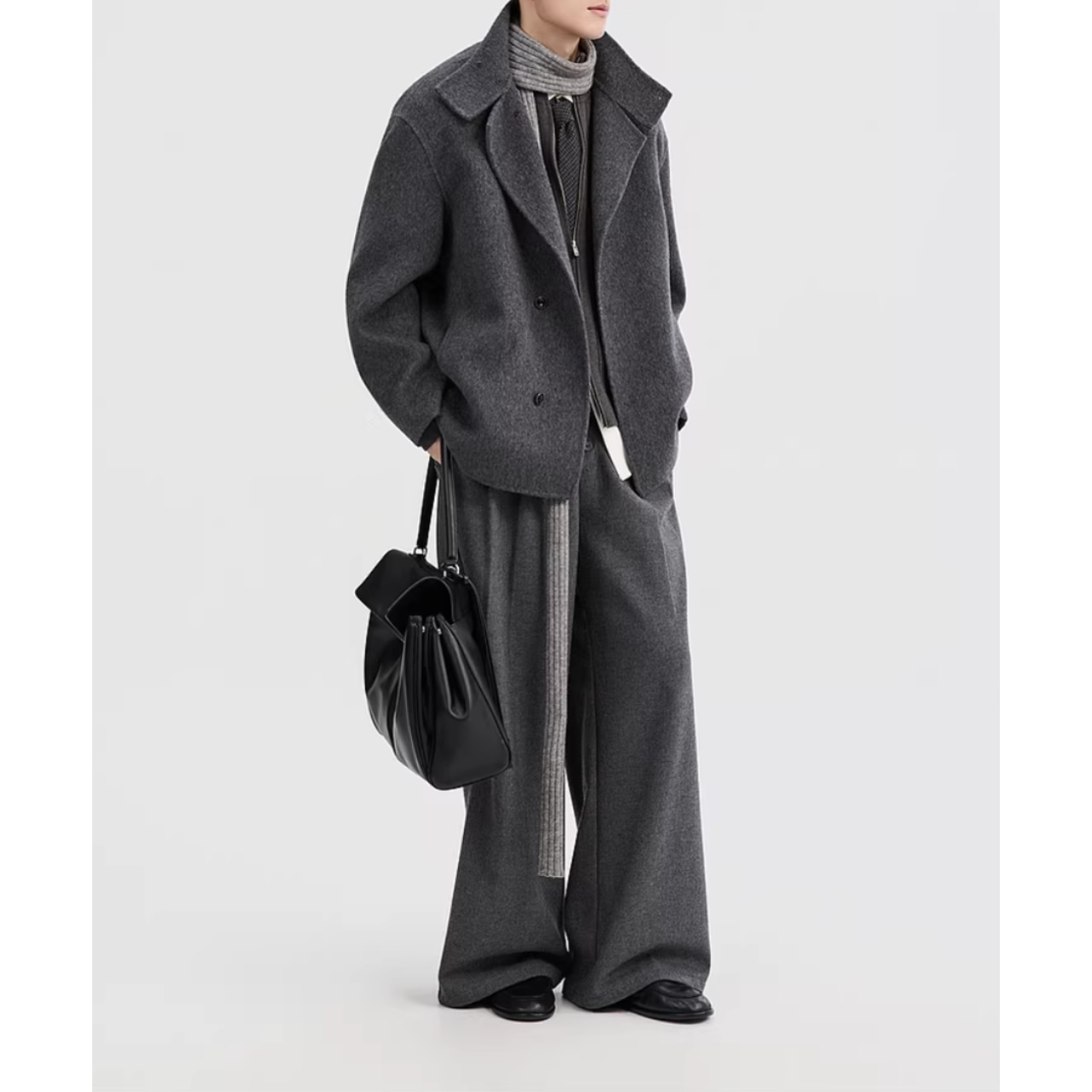 ボタンフロント ヒップ丈ジャケット af0438