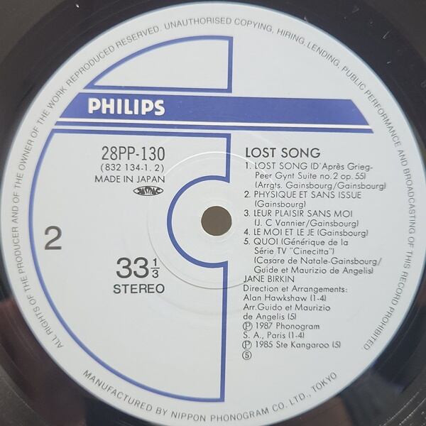 Jane Birkin / Lost Song [28PP-130] - 画像4
