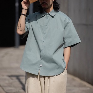 ルーズシルエットスクエアカラー半袖シャツ　0715