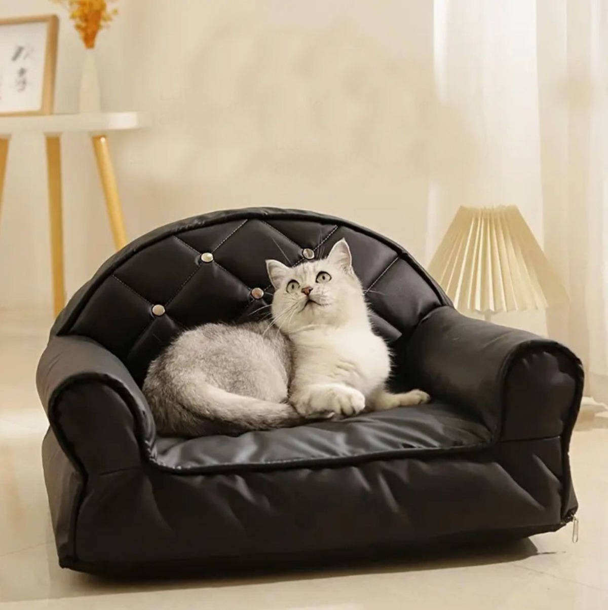 ペットベッド ソファー お洒落 キルティング 猫 PUレザー お手入れ簡単 