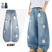 ストリート キーホルダー付きデニムパンツ P328