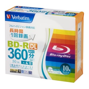 【人気】Verbatim バーベイタム 1回録画用 ブルーレイディスク BD-R DL 50GB 10枚 ホワイトプリンタブル 片面2層 1-4倍速 VBR260YP10V1