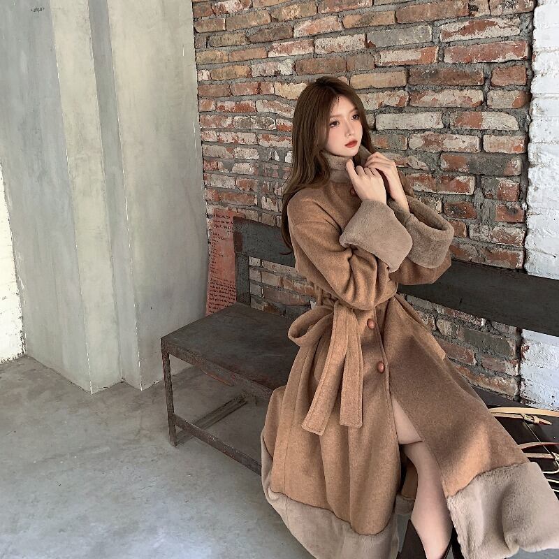 コート ルーズスタイルオータムウィンター 秋物 冬物 ステッチ ブラックストロベリース77839083179