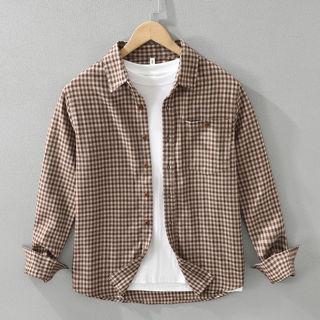 【M-3XL】Retro Check Long Sleeve Shirt / レトロチェック 長袖シャツ