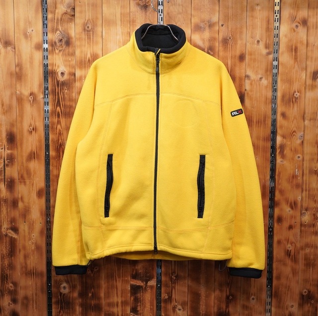 90s カナダ製 rlx ralphlauren フリースジャケット M/polosport ポロスポーツ ラルフローレン イエロー